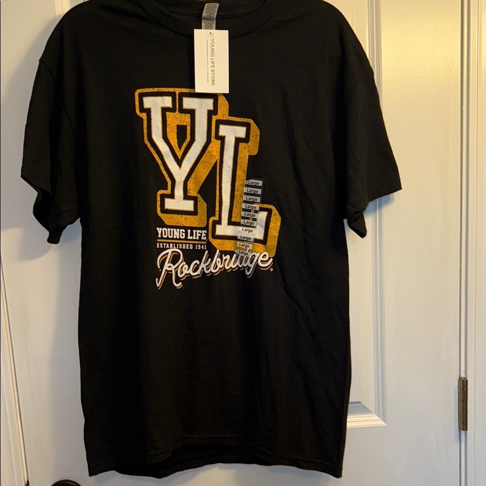 Gildan Black Graphic Tee with Yellow Accents